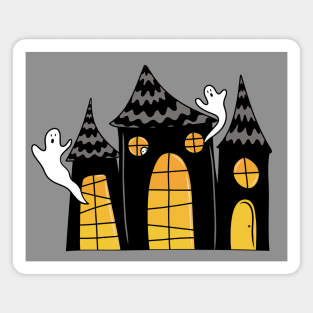 Haunted House with Ghosts Cartoon, made by EndlessEmporium Magnet